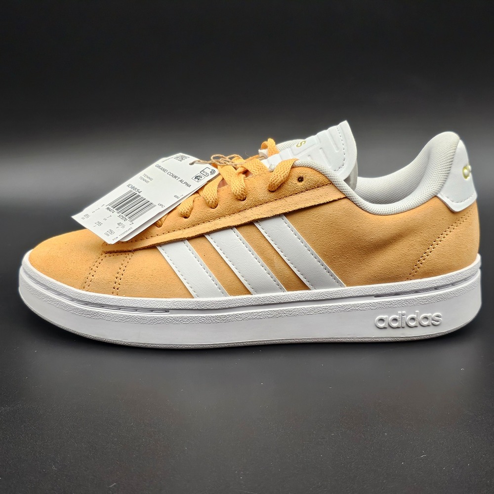 Adidas Grand Court Alpha Orange Suede Sneakers Womens 8.5 ID8854 Tennis Shoes